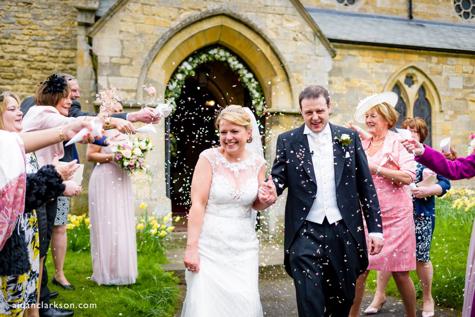confetti photos at a wedding in lincolnshire