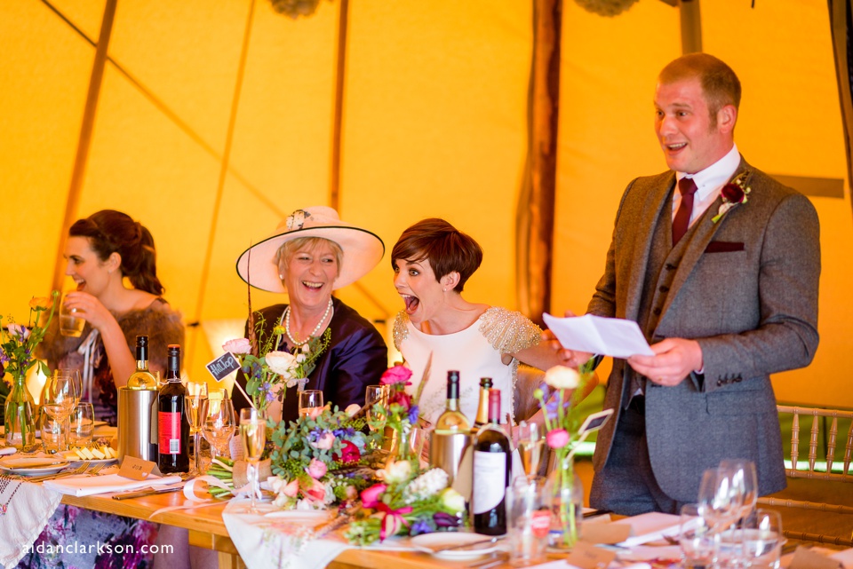 wedding speeches in a tipi