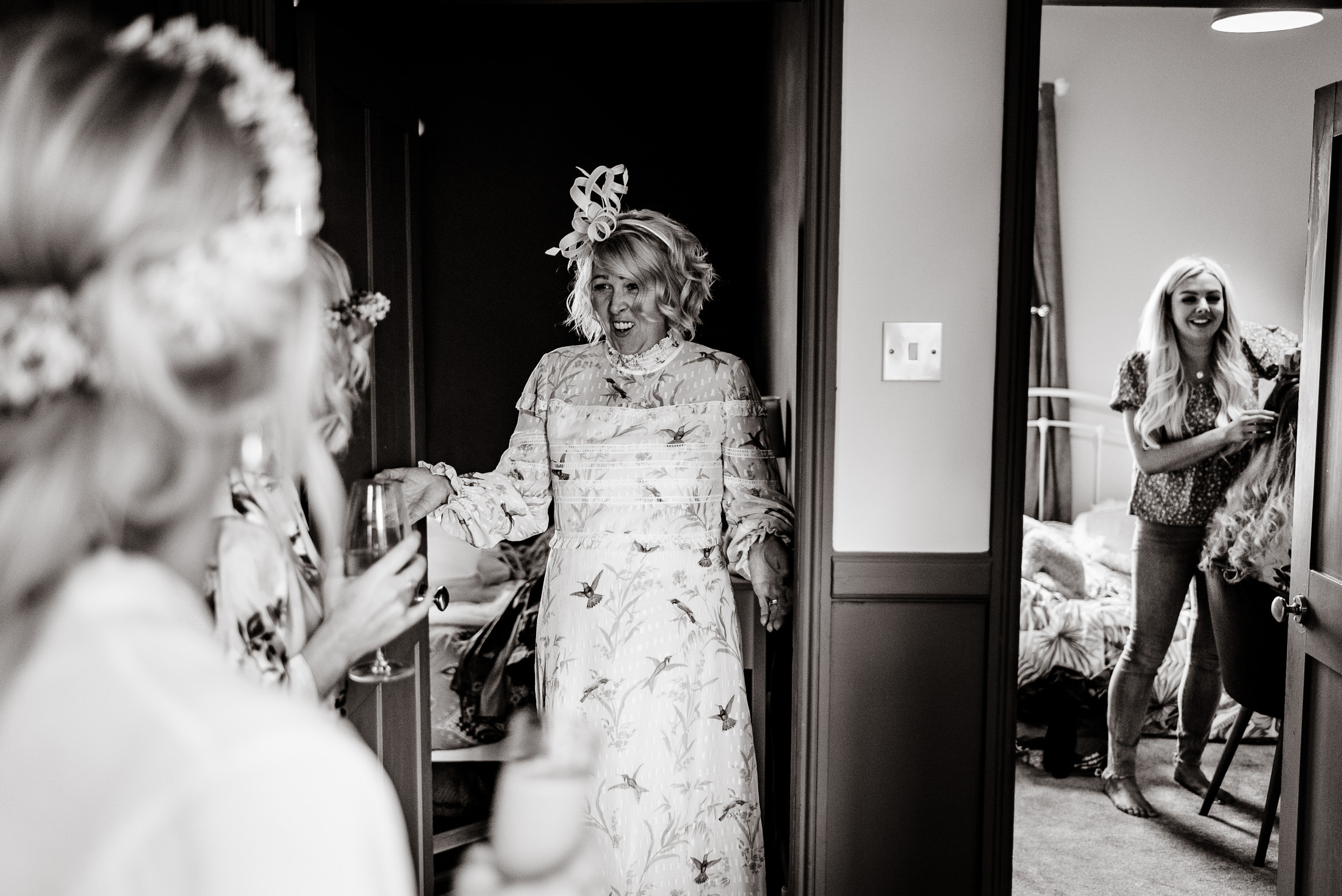 A bride in a white dress at a wedding.