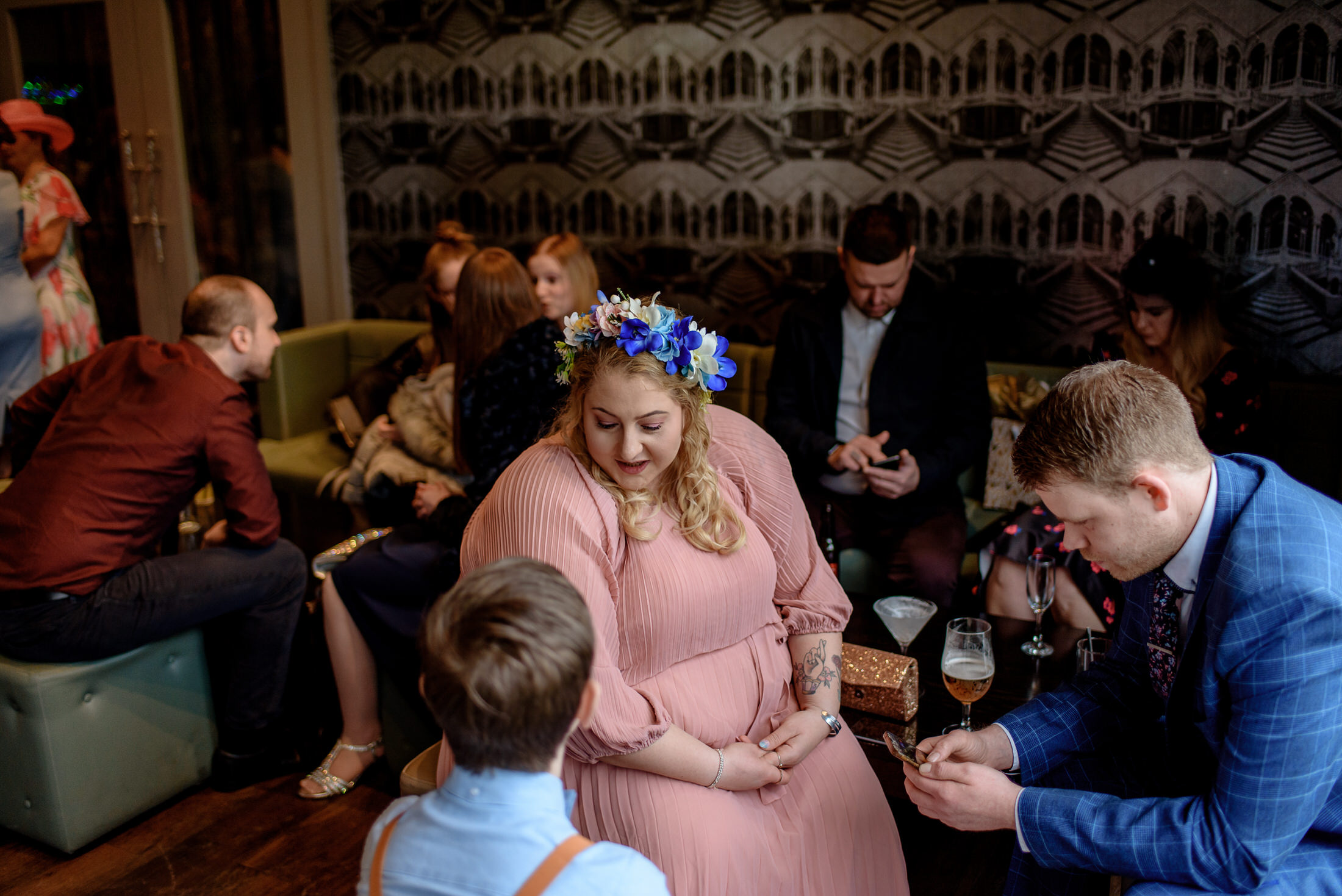 A group of people sitting around a table at the Brackenborough Hotel.